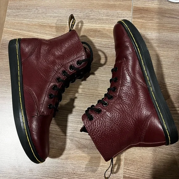 Dr. Martens Leyton Oxblood Red Boots - Picture 1 of 6
